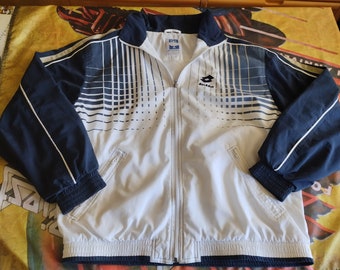 Boris Becker Vintage 90er Jahre Lotto Marke, Turnjacke Tennis, Größe L, Bekleidung Sport Lotto. Tolles Geschenk für Boris Becker Tennis 90er Jahre Fans. Gut