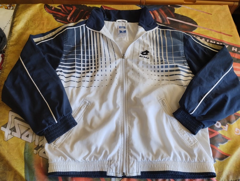 Marque Boris Becker vintage des années 90, veste de sport tennis, taille L, vêtements de sport Lotto. Cadeau incroyable pour les fans de tennis Boris Becker des années 90. Bien image 1