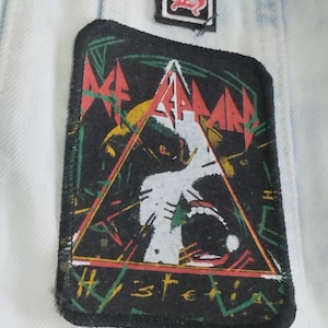 Def Leppard Hysteria, parche vintage para coser de los años 80, muy buen estado, regalo vintage increíble para los fanáticos, gran banda de hard rock Def Leppard, para ti