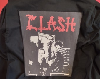 The clash, vintage 80s backpatch, deadstock never used, rubberized writing, amazing gift for fans great punk band The Clash, genuine vintage