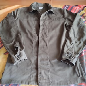 Vintage 90S Thick Button Down Shirt, Italian Army Combat Tunic, Olive Green Military, 1991 Excellent Condition, Size M/L, for your look army