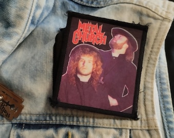 Metal Church, vintage sew on patch and 80S early 90s, amazing patch for amazing denim battle jacket heavy metal 80S, deadstock, David Wayne