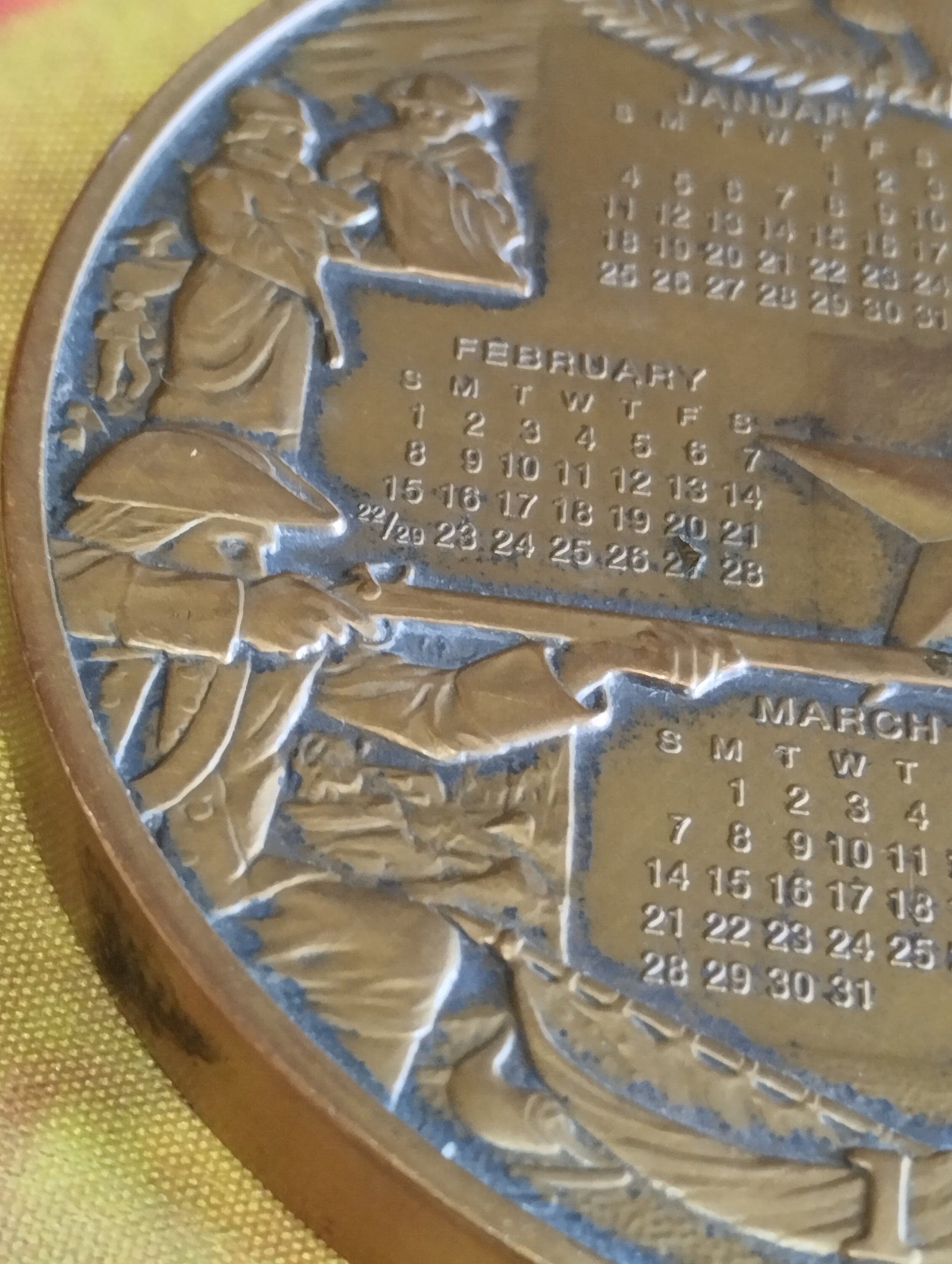 The Franklin Mint Annual Calendar 1976 Art Medal Solid