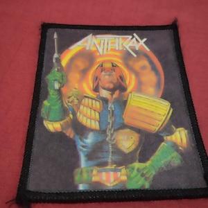Anthrax I am the law, State of Euphoria, sy-på-lapp vintage 80-tal, från albumet Among the Living, dedstock 80-tal, fantastisk present till fans