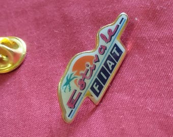 FIAT, pin vintage de metal esmaltado de cristal de los años 90, color dorado, muy buen estado, vintage de los 90, increíble regalo para los amantes de los coches vintage pin automotrices
