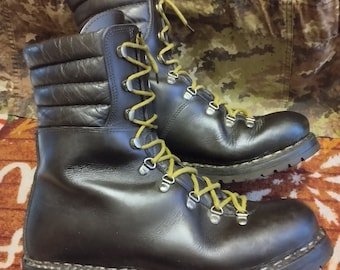 Bottes de combat armée italienne vintage des années 90, corps des Alpes, N 10 US, N 44 eu, fabriquées en Italie, bottes en cuir usagées, leggi la descrizione per dettagli