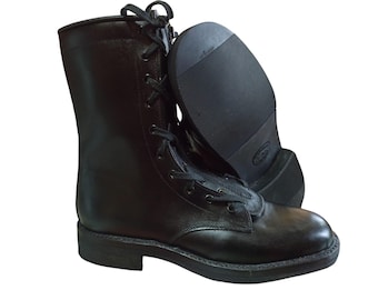 Botas de cuero de combate vintage, del ejército italiano, vintage de los 90, nuevas, N41 UE, con cordones y cremallera, fabricadas en Italia, año 1994, fondo de almacén.