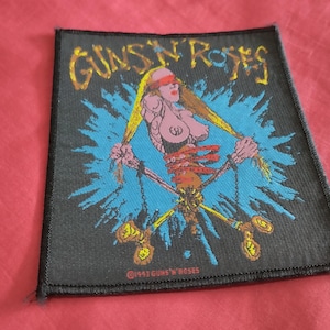 GNR, Guns n Roses vintage jaren 90 opnaaide patch Pretty Tied Up, 1993 officiële merchandising, gebruik je geweldige illusion II-patch voor een geweldig jack