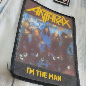 Anthrax, I m the man, sy-på-lapp vintage 80-tal, begagnad lapp, RAP metal EP, extra sällsynt föremål för riktiga samlare vintage relik från den legendariska