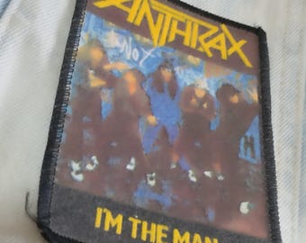 Anthrax, I m the man, sew on patch vintage 80S, used patch, RAP metal EP, extra rare item for real collectors vintage relic of the legendary