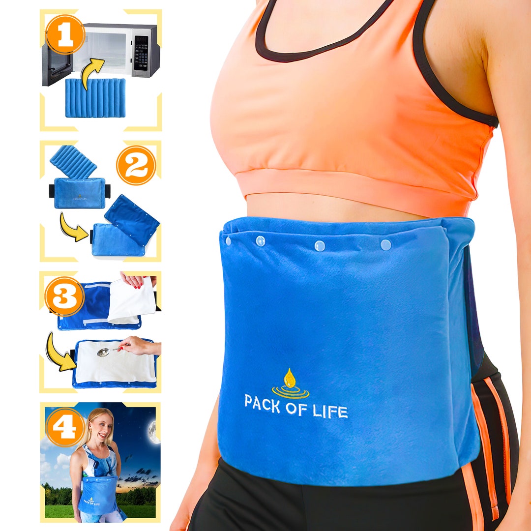 Castor Oil Pack Wrap With Removable Organic Cotton Pads and Fullsize