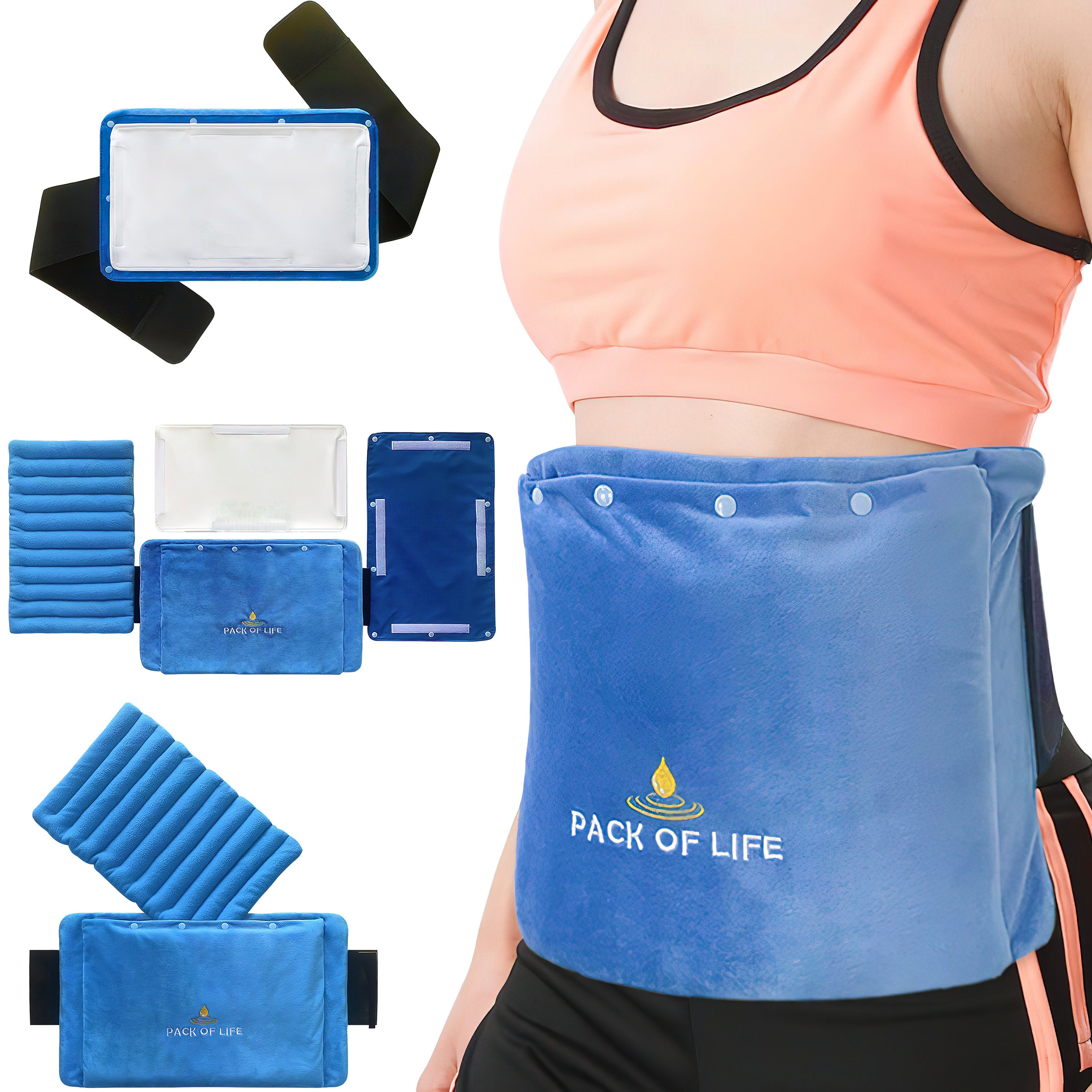 Heated Organic Castor Oil Pack Wrap With Cotton Pads & Heating Pad for