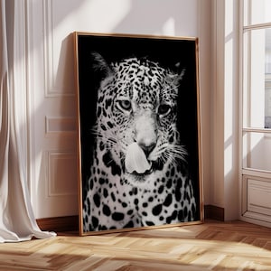 Trendy Leopard Roar Print, Leopard Black and White, Femme Fatale, NYC Aesthetic, Vogue Poster, Fashion Stylish Wall Print DIGITAL DOWNLOAD