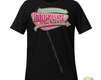 Retro Doordash Driver Shirt | Vintage Diner Style Gig Worker Tee