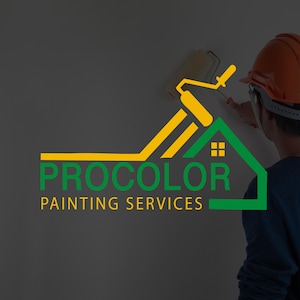 House painter Logo, Custom Company Logo, Roof Logo,Hands Logo, Logo for painting services , painting logo, Construction Logo Design