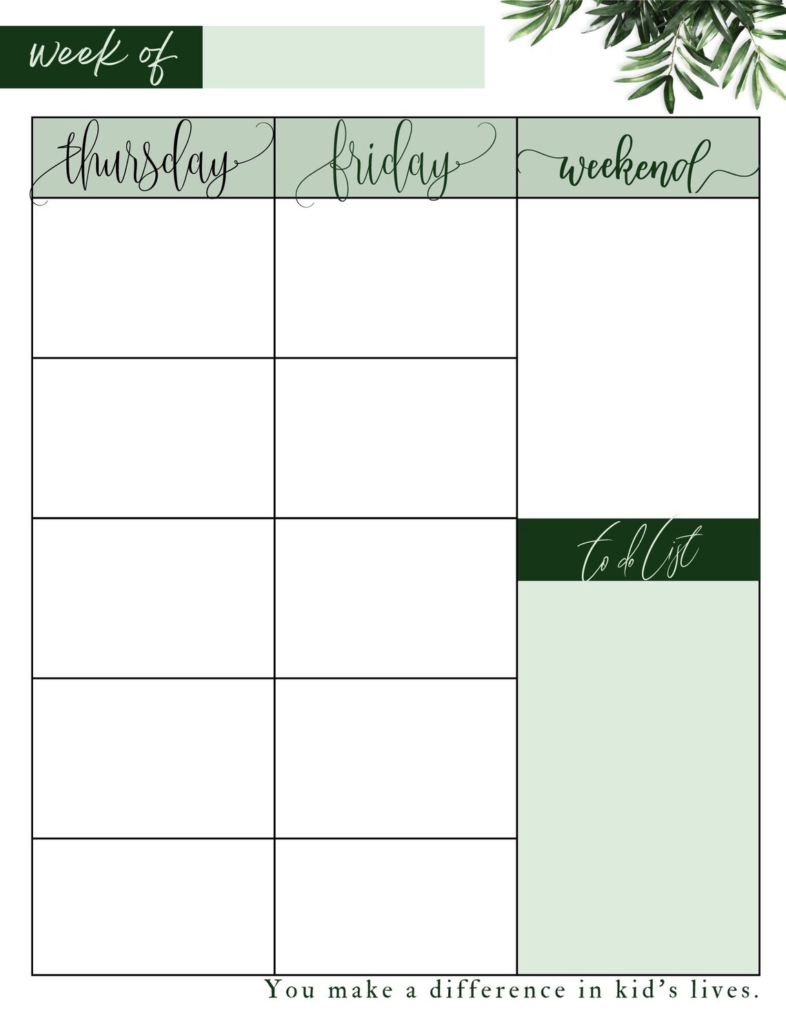 Editable Teacher Planner - Plant Theme - Etsy