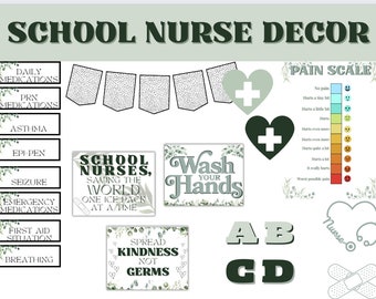 School Nurse Office Decor Hallway, Door Medic Nurse Practitioner Break ...