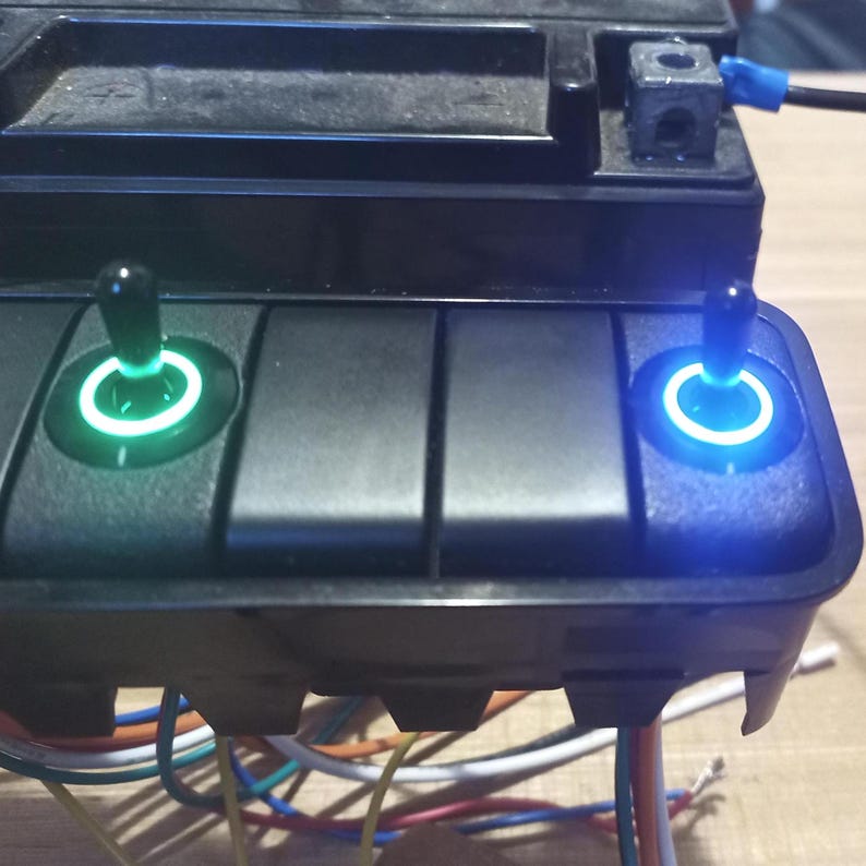 Mercedes Sprinter VS30 Illuminated RGB Toggle Switch: Black Nylon, Blue ...