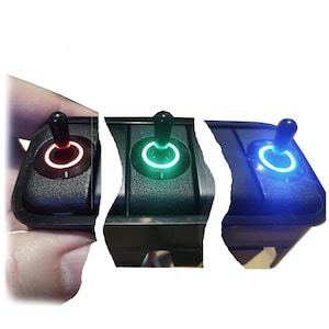 Mercedes Sprinter VS30 Illuminated RGB Toggle Switch: Black Nylon, Blue LED