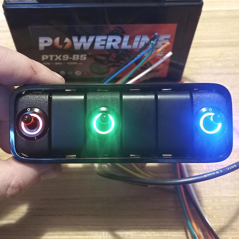Mercedes Sprinter VS30 Illuminated RGB Toggle Switch: Black Nylon, Blue ...