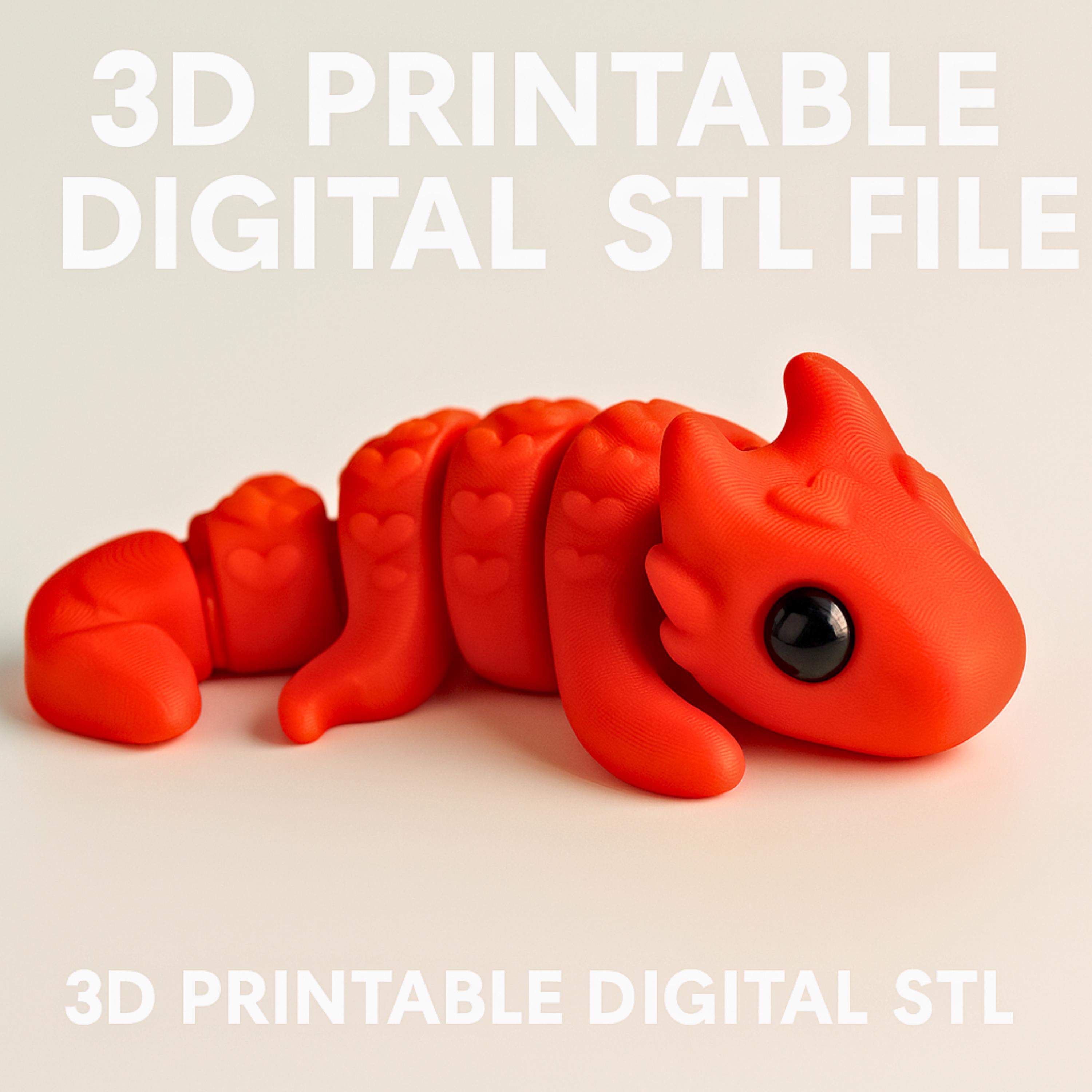 Articulated Baby Dragon STL File | Flexi 3D Printable Toy & Keychain ...