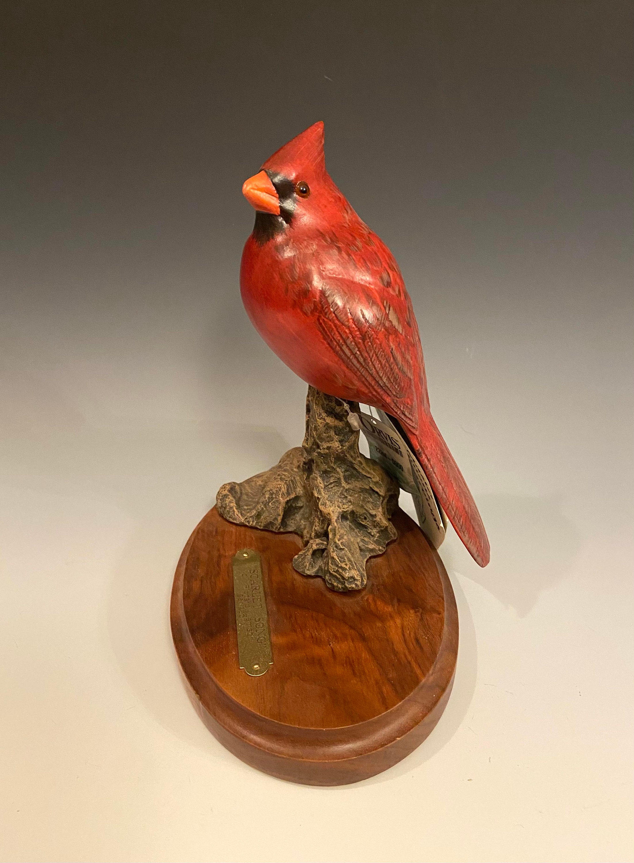 Carved Cardinal Bird Sculpture by Richard Lamson Etsy