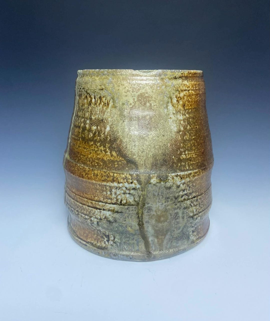 Vintage Signed Wood Fired Studio Pottery Vase – Earth Tone Stoneware ...