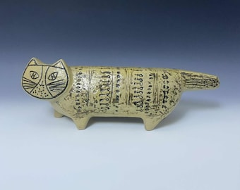 Lisa Larson Cat Sculpture for Gustavsberg – Vintage Swedish Stoneware Figurine