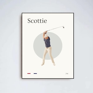 Scottie Scheffler Minimalist Golf Poster Download | Creative Gift | Digital Golf Print | Golf Artwork | Sports Print | Digital Download