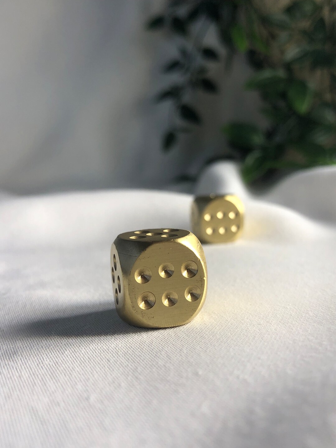 Brass Rounded Corners Dice, Brass Dice, Paper Weight, Game Dice, Brass
