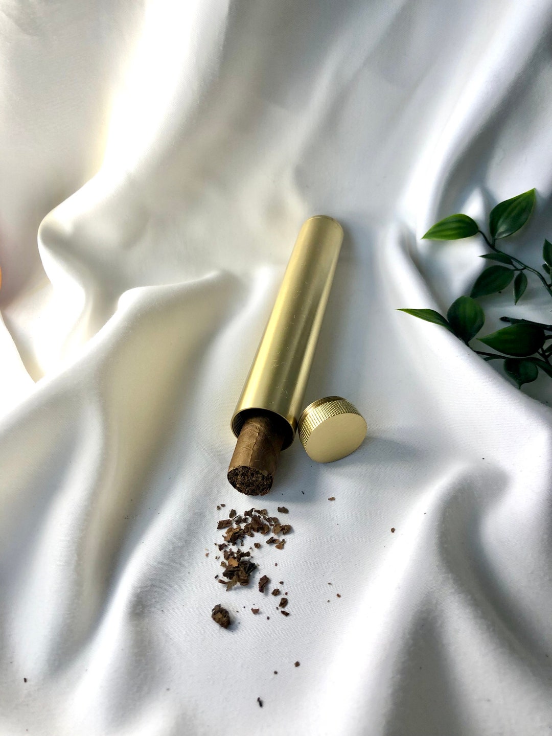 Brass Travel Cigar Tube, Cigar Holder, Brass Cigar Case, Brass Luxury