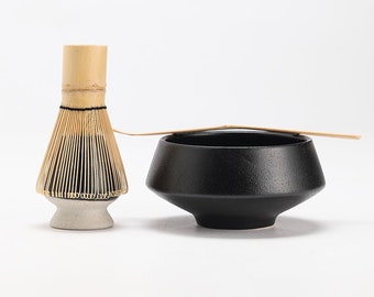 Black Ceramic Matcha Sets Creative Matcha Bamboo Whisk Tea Ceremony Set