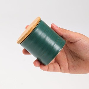 Ceramic Matcha Powder Caddy with Bamboo Lid image 8