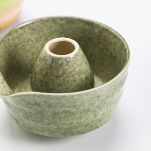 Ceramic Chawan with Spout Bamboo Whisk and Chasen Holder Tea Ceremony Set image 6