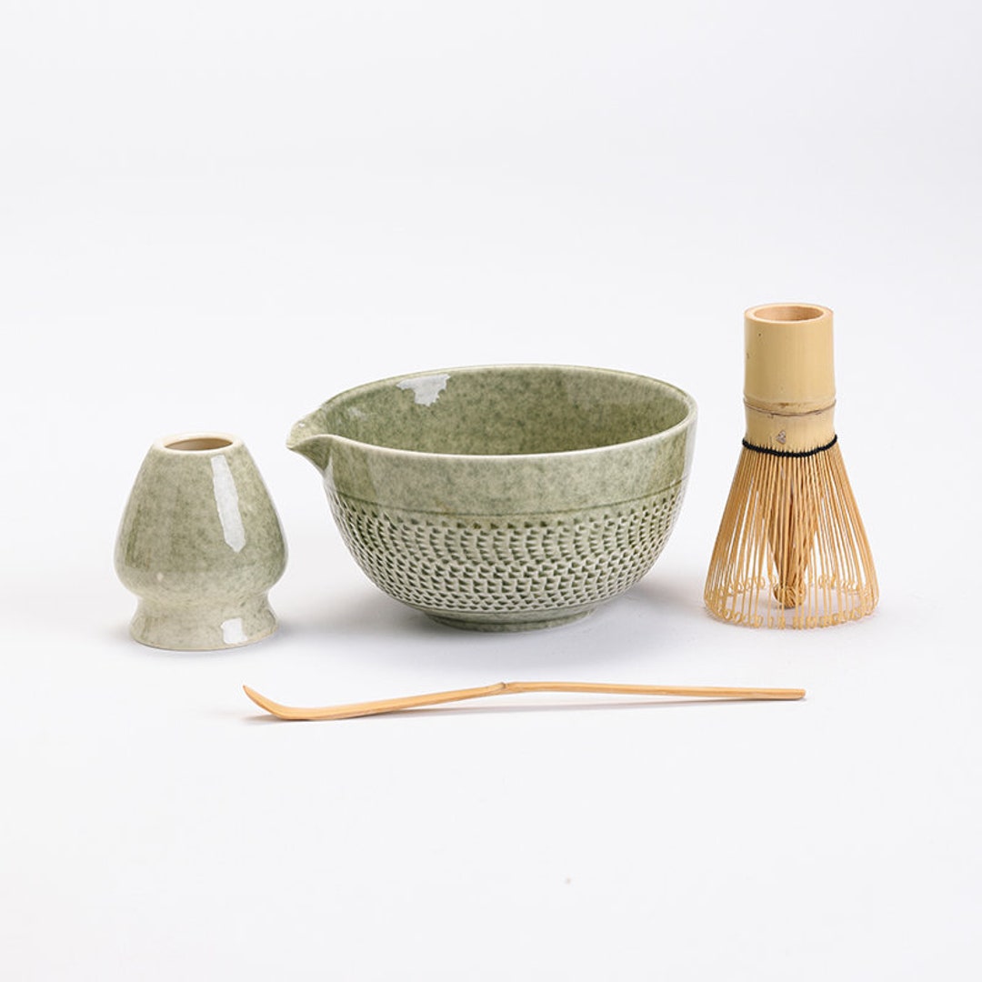 Tang pin matcha set match bowl with spout and whisk 15 oz matcha scoop matcha whisk stand chasen holder 4pc perfect matcha kit for matcha