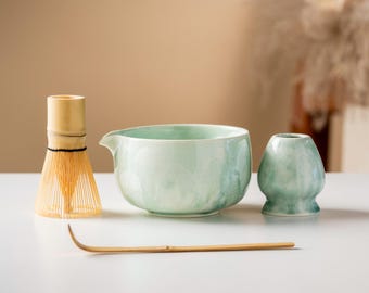 Crystallize Glazed Ceramic Matcha Set Green Matcha Matcha Kit 450ml