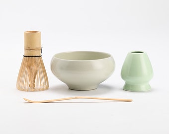 Ceramic Matcha Kits Ceramic Matcha Bowl with Bamboo Whisk and Holders Tea Ceremony Set