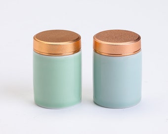 Small Ceramic Matcha Powder Caddy with Lid