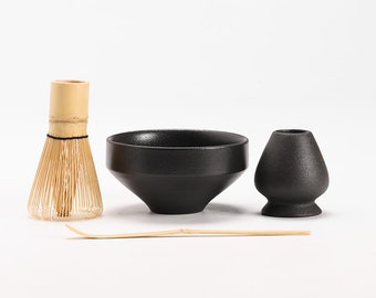 Ceramic Matcha Tea Set Matcha Bowl with Bamboo Whisk, Matcha Scoop, and Chasen Holder