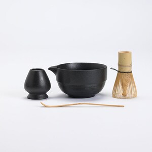 Retro Ceramic Chawan with Spout Matcha Whisk and Chasen Holder Matcha Tea Ceremony Set A