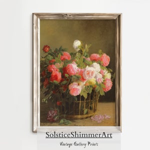 Vintage Roses Wall Art | Flower Wall Decor |  Blush Pink Roses | Modern Farmhouse Decor | Printable Download #68