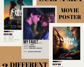 Culpa Mia Movie Poster: Mercedes Ron Minimalist Book Art (Digital Download)