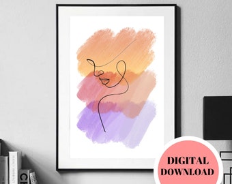 Abstract Woman Line Art Print: Modern Home Decor (Digital Download)
