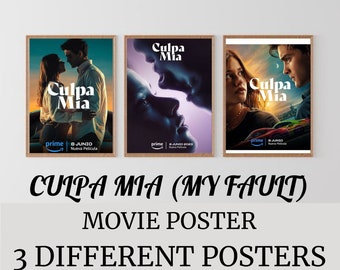 Culpa Mia(My Fault) Poster, Mercedes Ron Book, Digital Download, Culpa Mia Movie, Aesthetic Book Poster, Minimalist Book Poster, Book Lovers