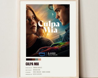 Terp Culpa Mia Poster mural avec cadre décoratif pour chambre à coucher ou salon 40 x 60 cm