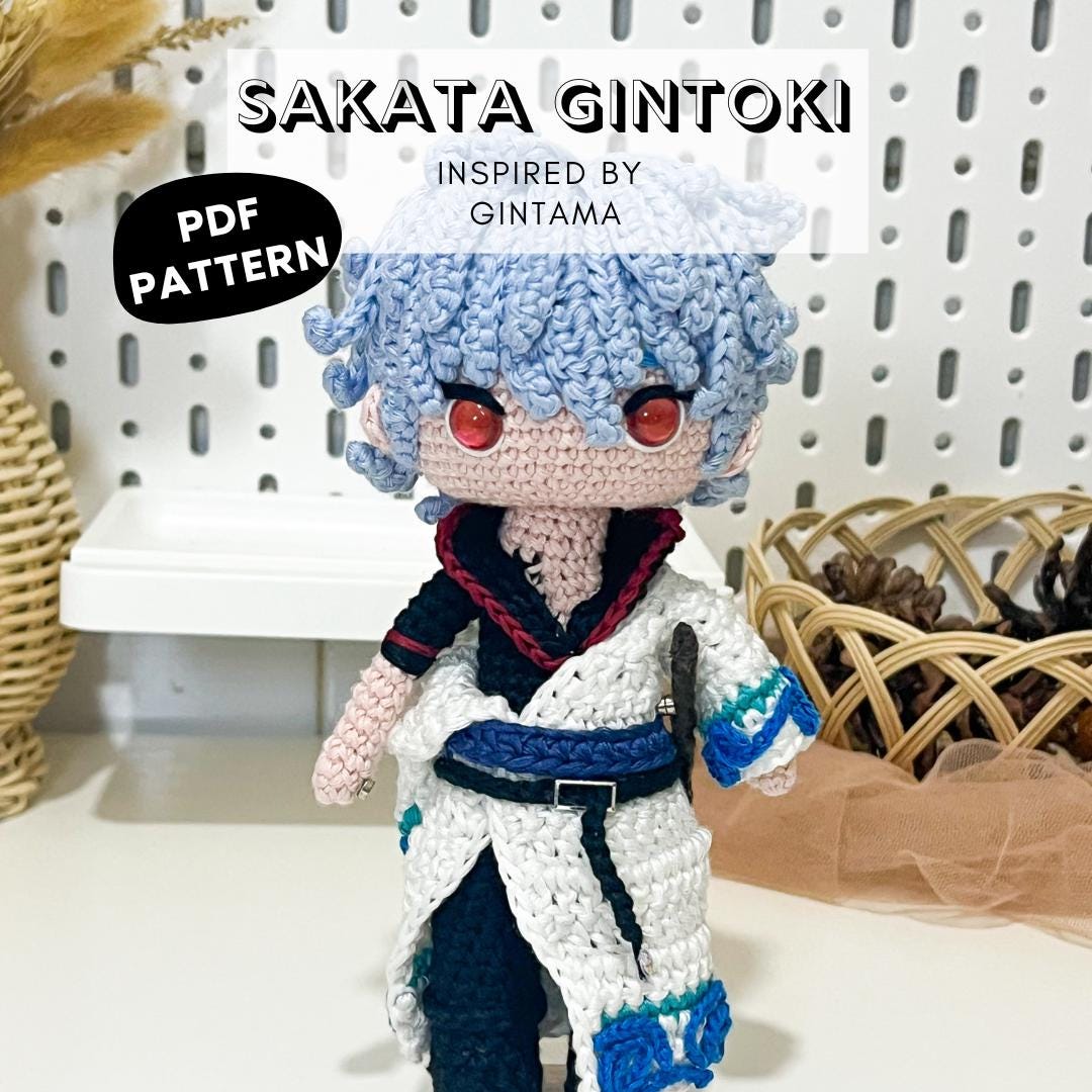Sakata Gintoki Crochet Pattern | Gintama Chibi Amigurumi | PDF