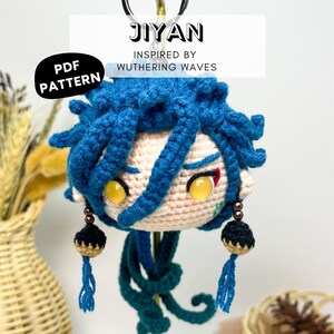 Jiyan Crochet Pattern | Wuthering Waves Head-Only Amigurumi | PDF Pattern |
