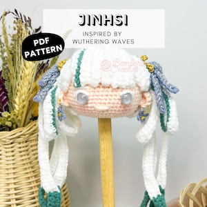 Jinhsi Crochet Pattern | Wuthering Waves Head-Only Amigurumi | PDF Pattern |