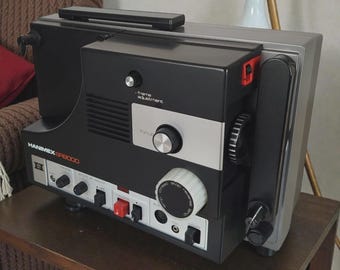 Hanimex SR 9000 Vintage Super 8mm geluidsprojector, koffer, kabelbox en microfoon