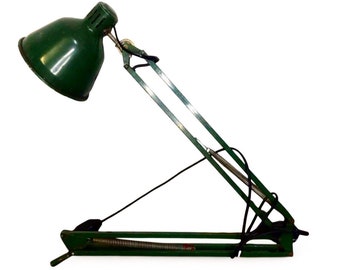 RIMSA Industrial Articulated Lamp, Dark Green Verdone Vintage Table Lamp